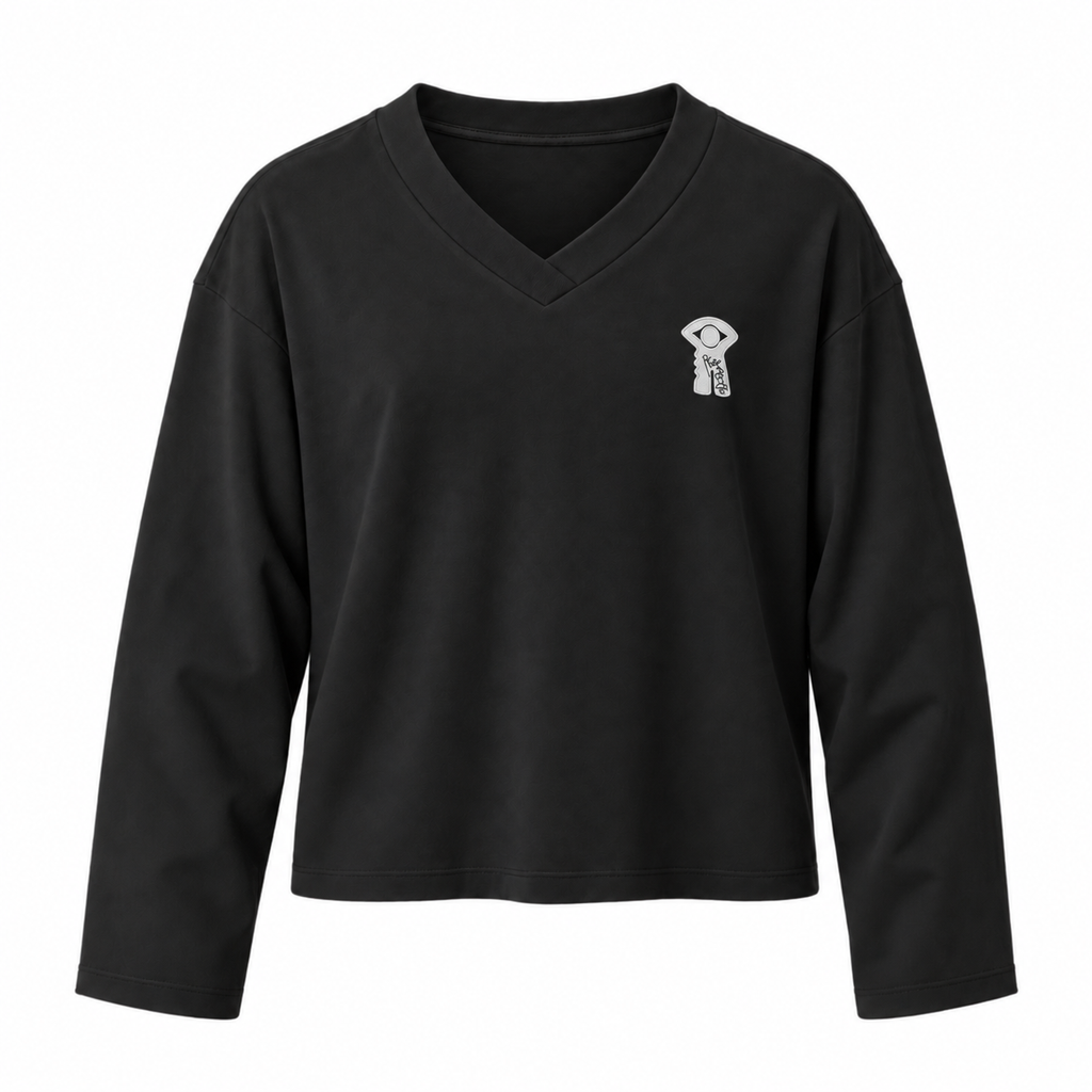 Caton Longsleeve Shirt by Favour in black, front