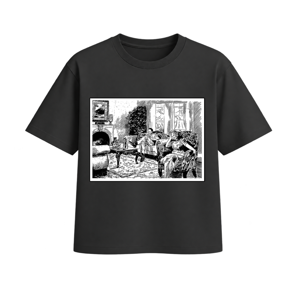 The Living Room Art Tee by John, Black, front